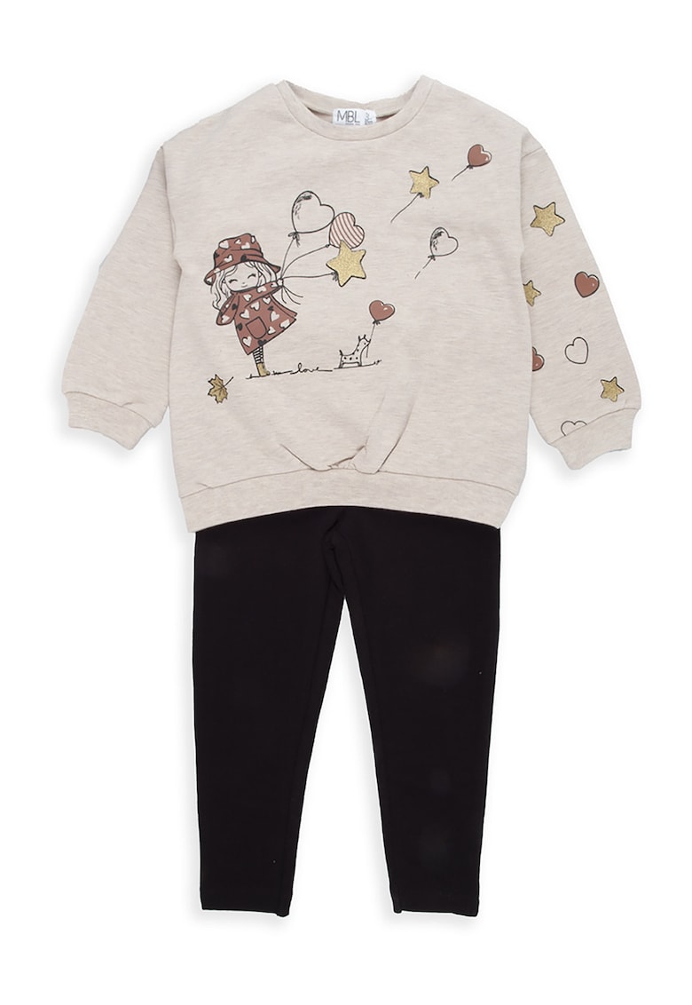 Суитшърт с принт и панталон - 2 части Babybol