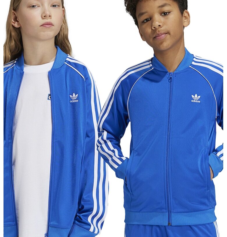 Суитшърт с цип и бродирано лого adidas Originals