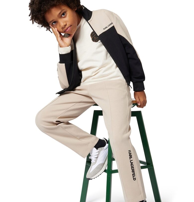 Суитшърт с цип и лого KARL LAGERFELD KIDS