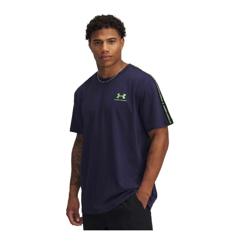 Тениска  Icon Taping T-Shirt 1390300-411 - мъжки - тъмносин Under Armour