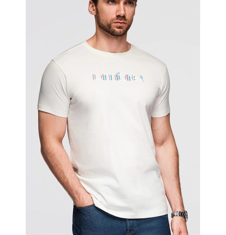 Тениска с бродерия на гърдите  OM-TSPT-0248 OMBRE