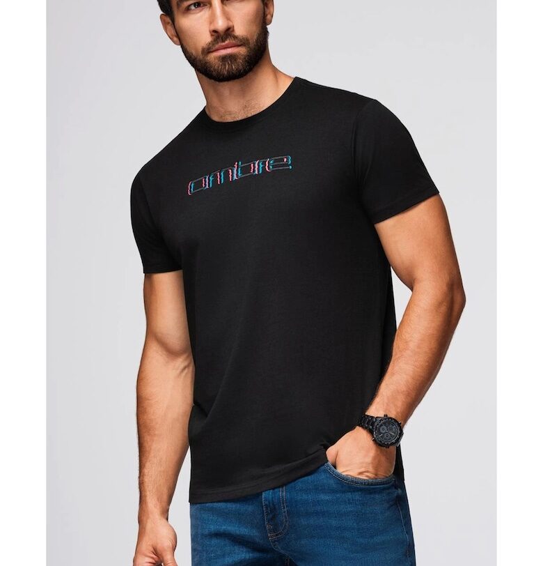 Тениска с бродерия на гърдите  OM-TSPT-0248 OMBRE