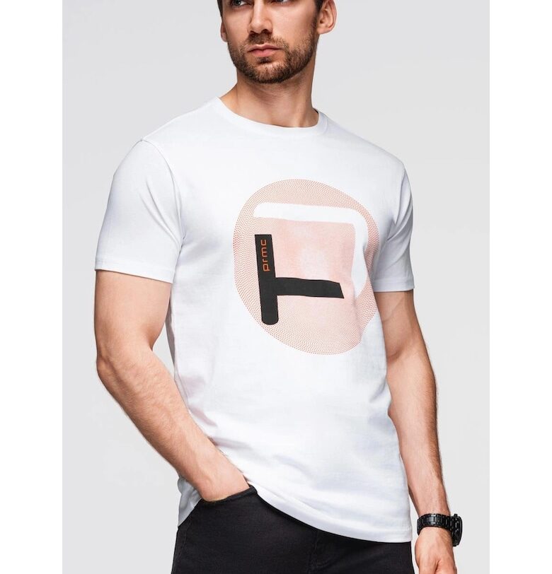 Тениска с голям принт  OM-TSPT-0245 OMBRE