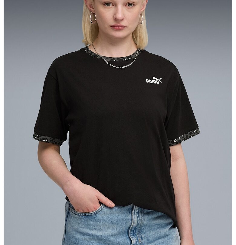 Тениска с овално деколте и животинска шарка Puma
