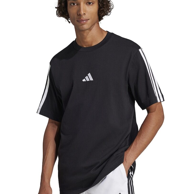 Тениска с овално деколте и ленти с лого на ръкавите adidas Sportswear