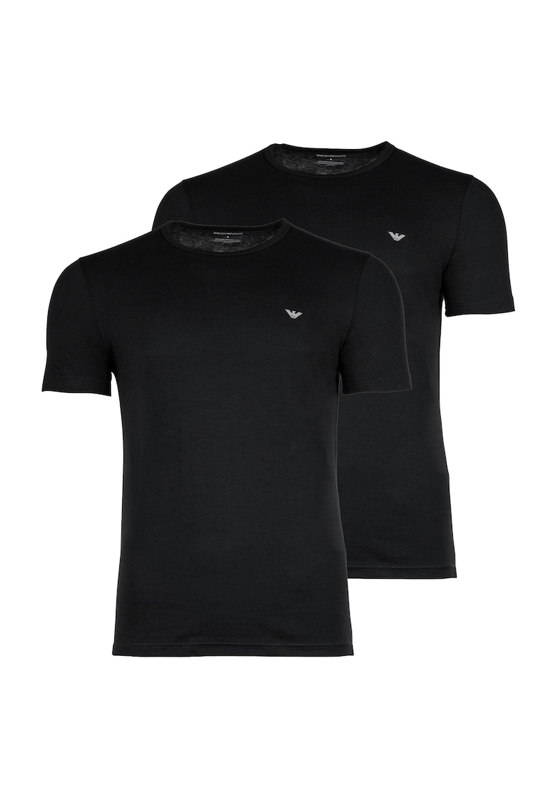 Тениска с овално деколте и лого - 2 чифта Emporio Armani