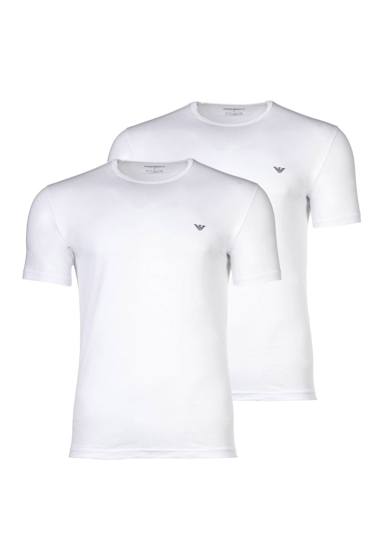 Тениска с овално деколте и лого - 2 чифта Emporio Armani