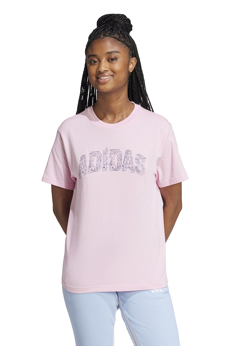 Тениска с овално деколте и лого adidas Sportswear