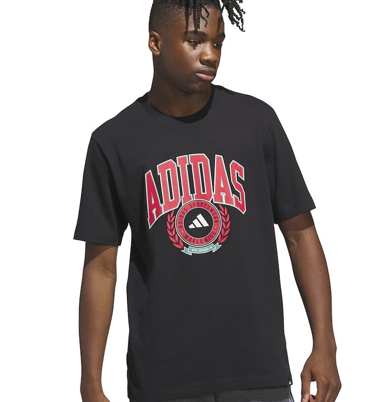 Тениска с овално деколте и лого adidas Sportswear