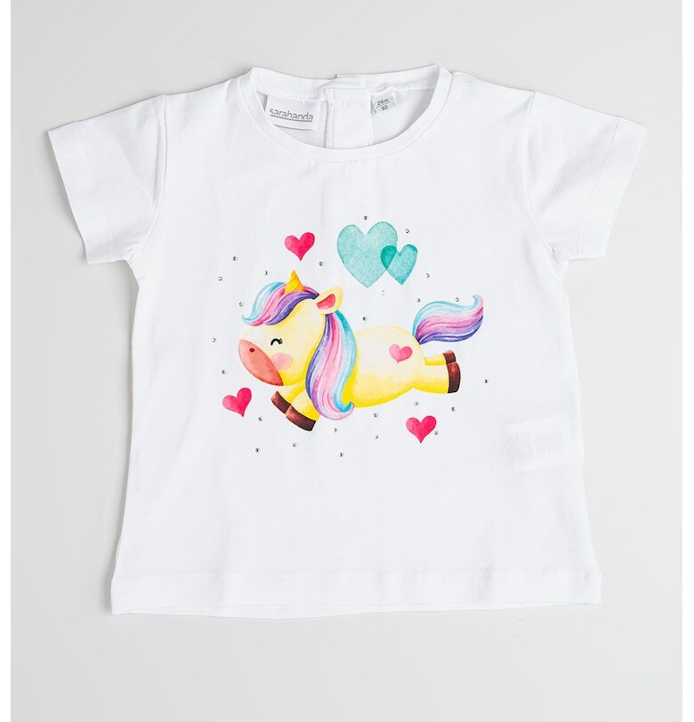 Тениска с овално деколте и принт Sarabanda