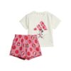 Тениска с памук и къс панталон с принт на Minnie Mouse adidas Sportswear