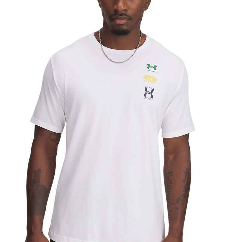 Тениска с памук с овално деколте и лого Under Armour