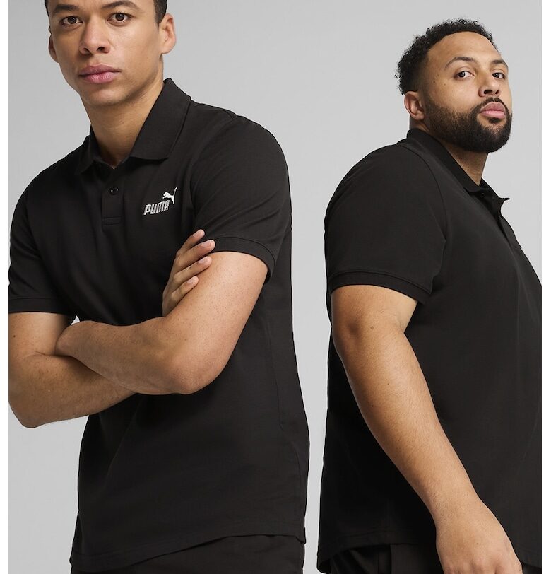 Тениска с яка и бродирано лого Puma