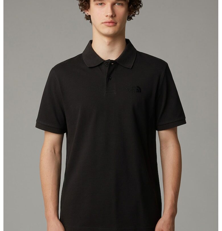 Тениска с яка и бродирано лого The North Face