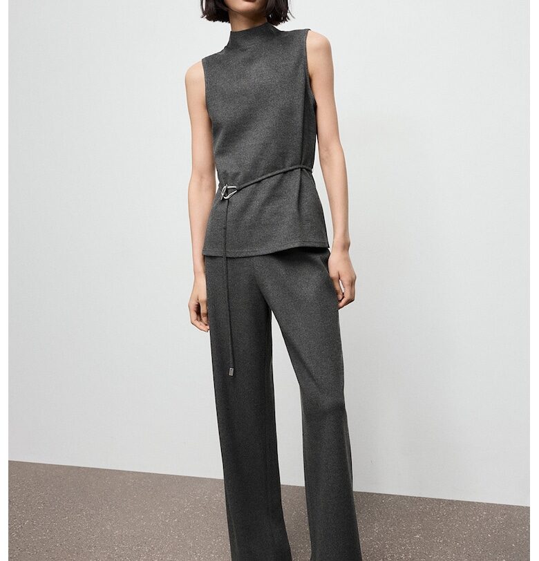 Топ с поло и колан Mango