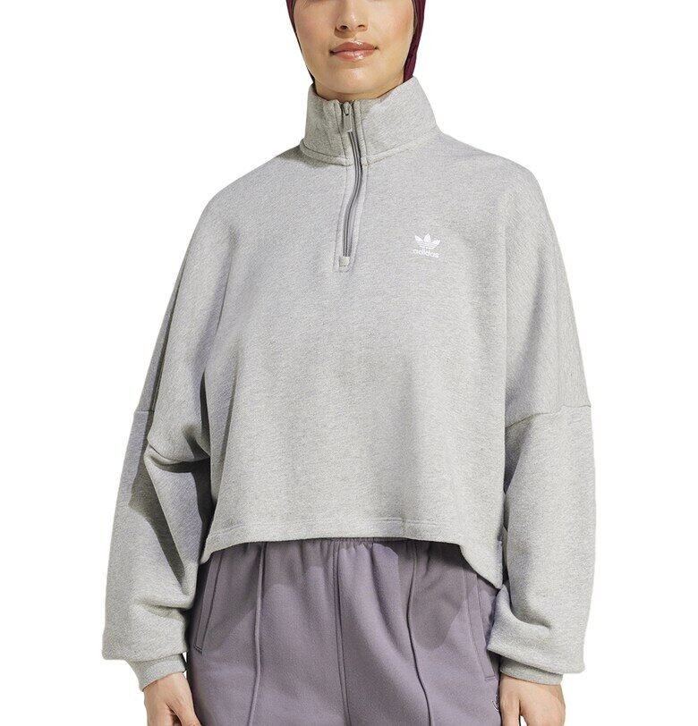 Уголемен суитшърт с къс цип adidas Originals