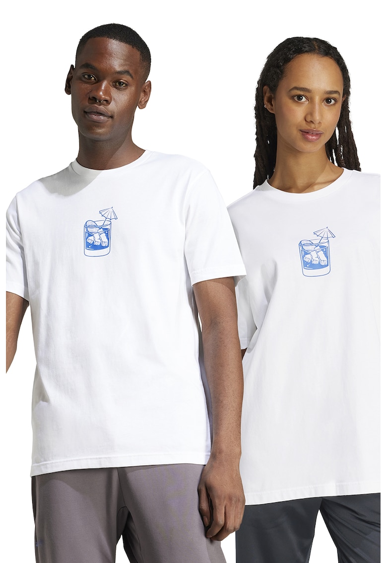 Унисекс памучна тениска с овално деколте adidas Sportswear