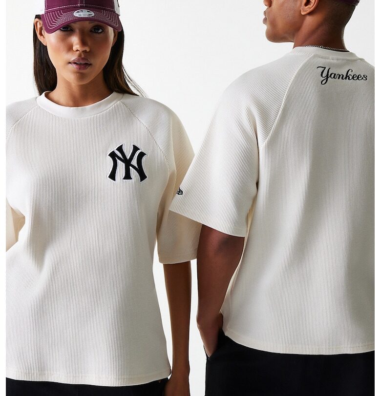 Унисекс уголемена тениска Waffle с ръкави реглан New Era