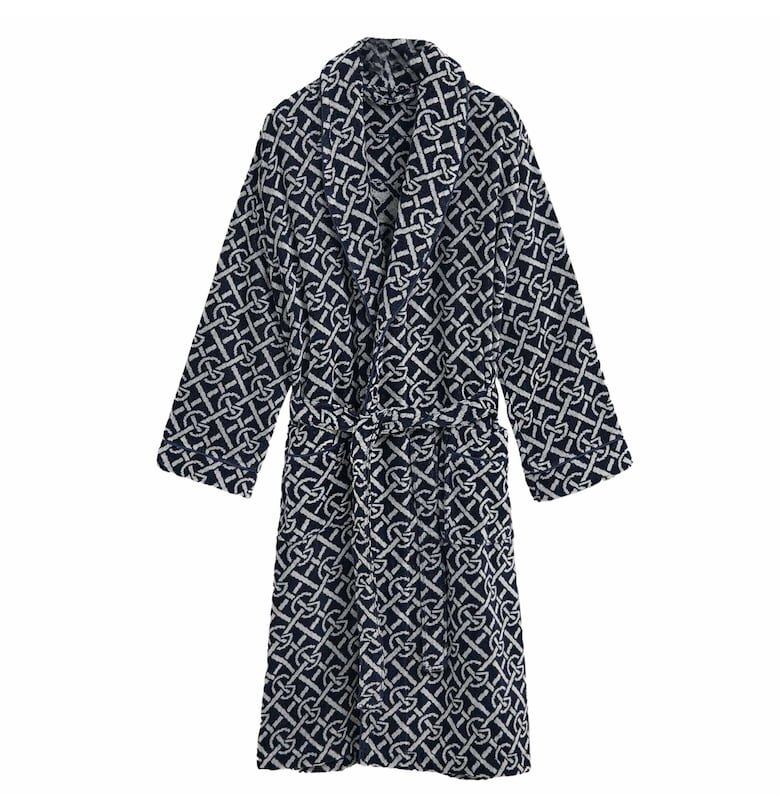 Унисекс халат за баня с колан и десен Gant