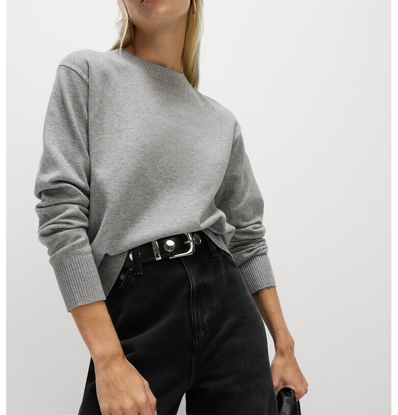 Фино плетен пуловер с ниска яка Marks  Spencer