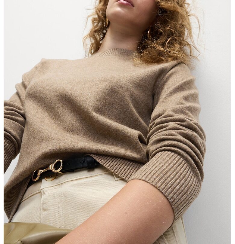 Фино плетен пуловер с ниска яка Marks  Spencer