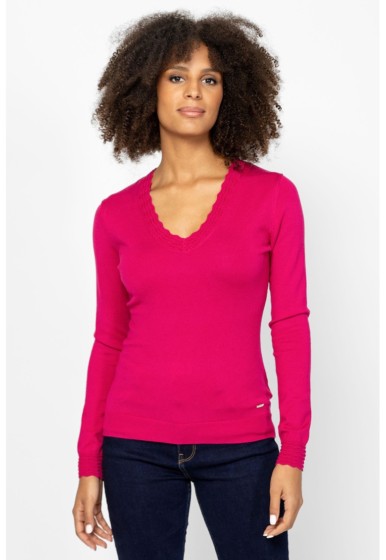 Фино плетен слим пуловер Hofli с шпиц Heavy Tools