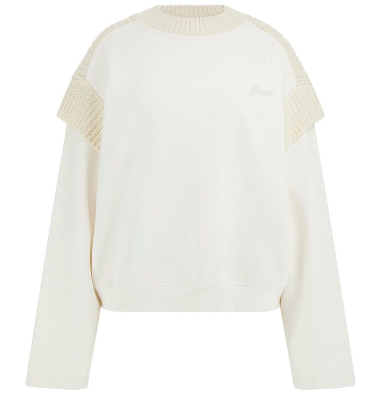 Фитнес суитшърт с плетени панели GUESS