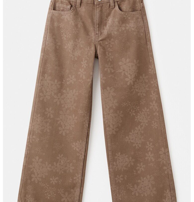 Флорални дънки с широк крачол Mango