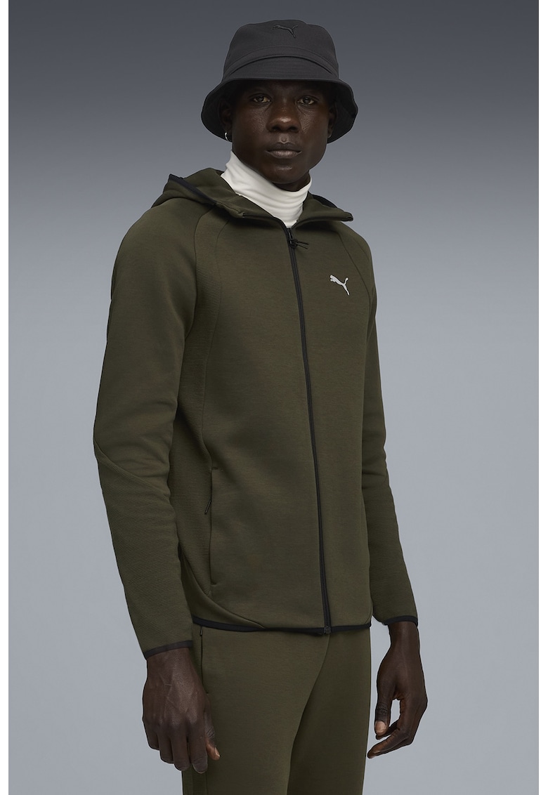 Худи с джобове встрани и цип Puma