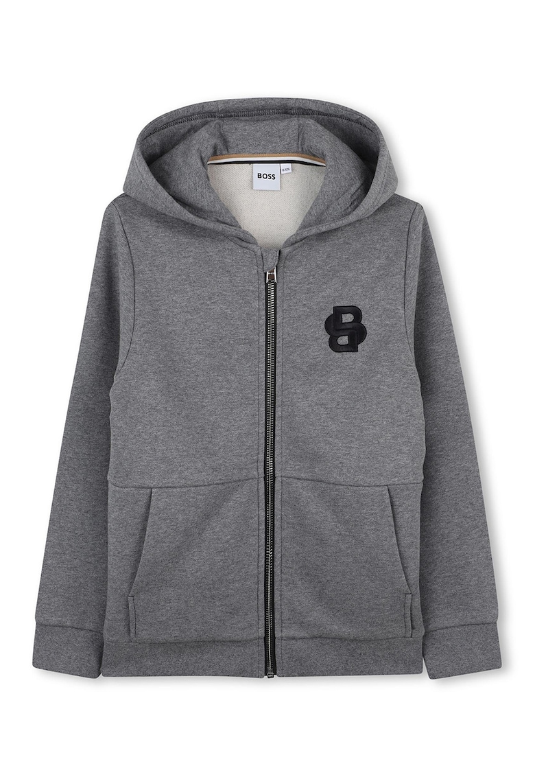 Худи с дълги ръкави и цип BOSS Kidswear