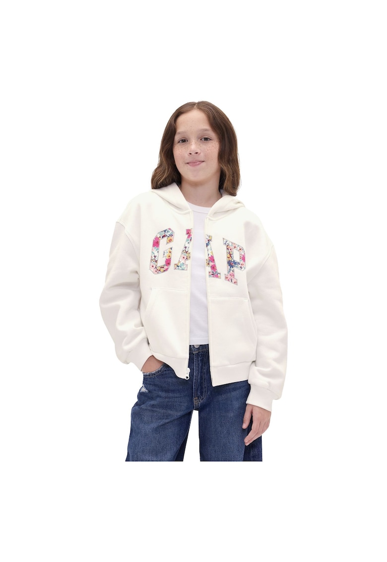 Худи с лого и цип 82407700 Детско Бяло GAP