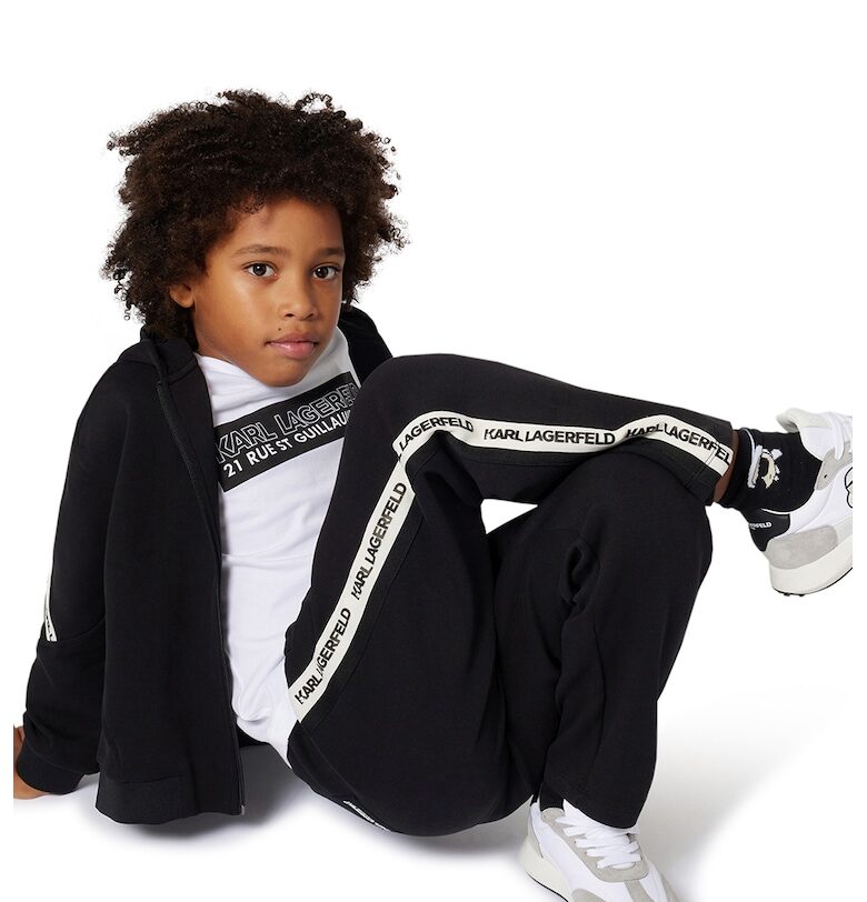 Худи с памук и цип KARL LAGERFELD KIDS