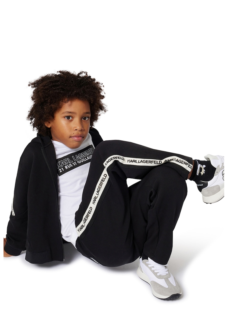 Худи с памук и цип KARL LAGERFELD KIDS