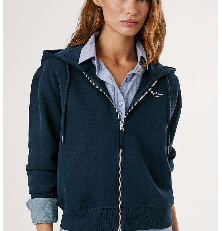 Худи с памук с цип Pepe Jeans London