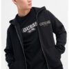 Худи с цип и бродирано лого GUESS