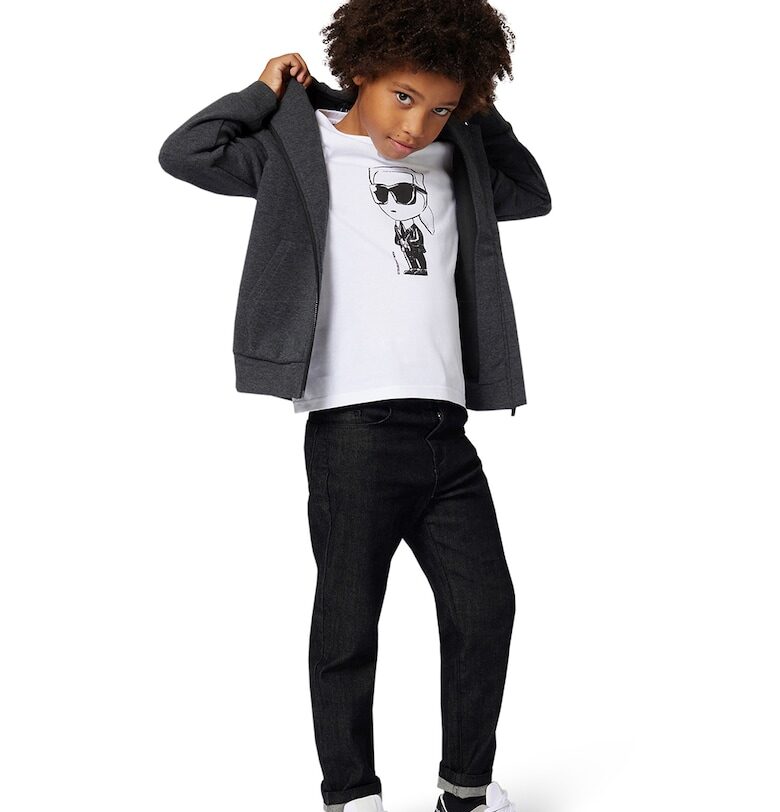 Худи с цип и лого KARL LAGERFELD KIDS