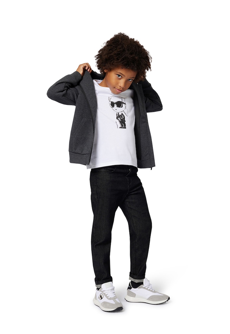Худи с цип и лого KARL LAGERFELD KIDS