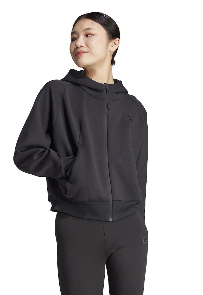 Худи с цип и скосени джобове adidas Sportswear