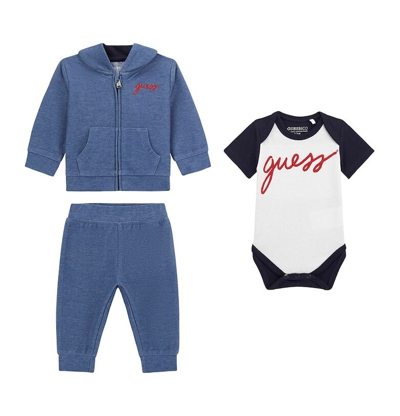 Худи с цип - панталон и боди с лого - 3 части GUESS KIDS