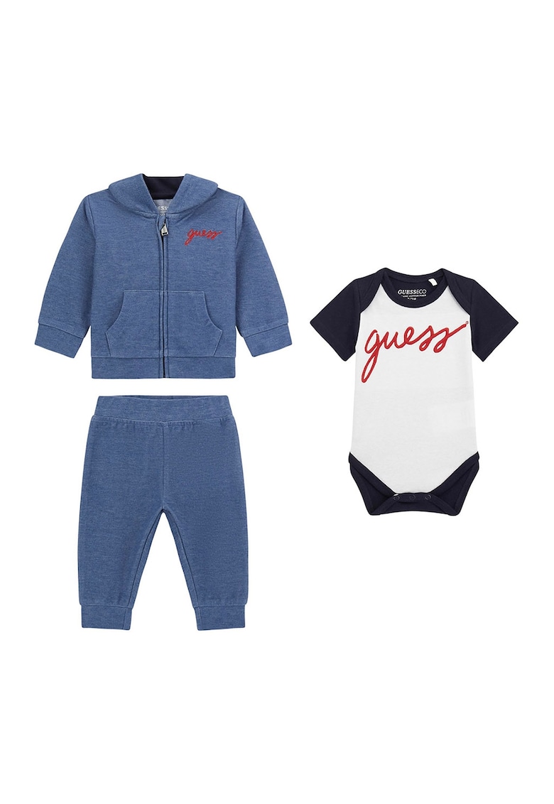 Худи с цип - панталон и боди с лого - 3 части GUESS KIDS