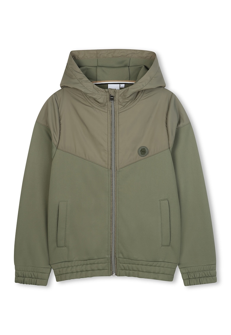Худи със скосени джобове и цип BOSS Kidswear