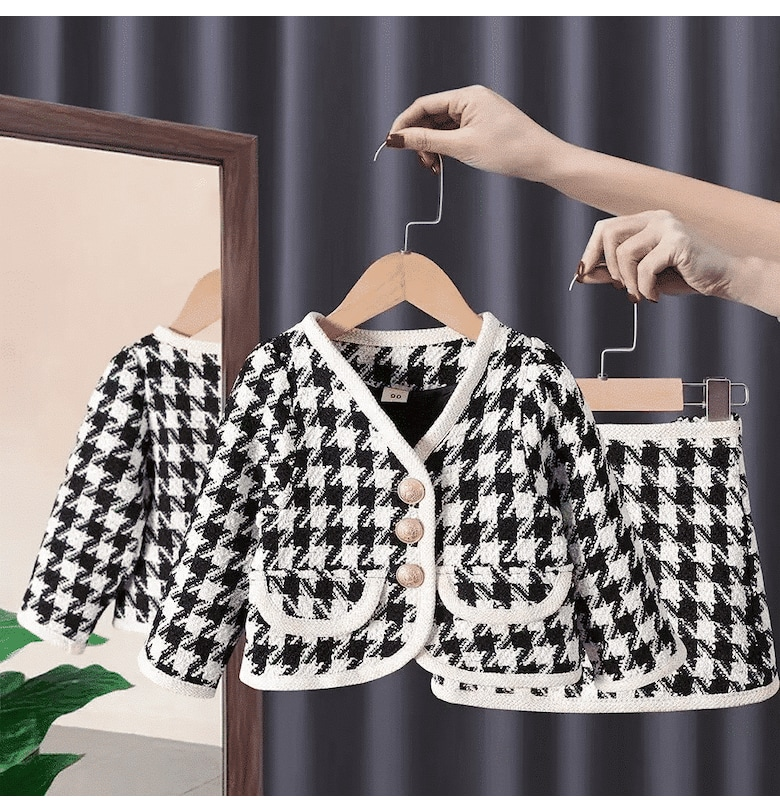 Черен кариран анцуг 2 бр.черен и бял Nannie