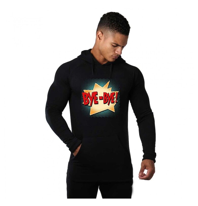 Черен мъжки суичър с качулка - Bye Bye THEICONIC