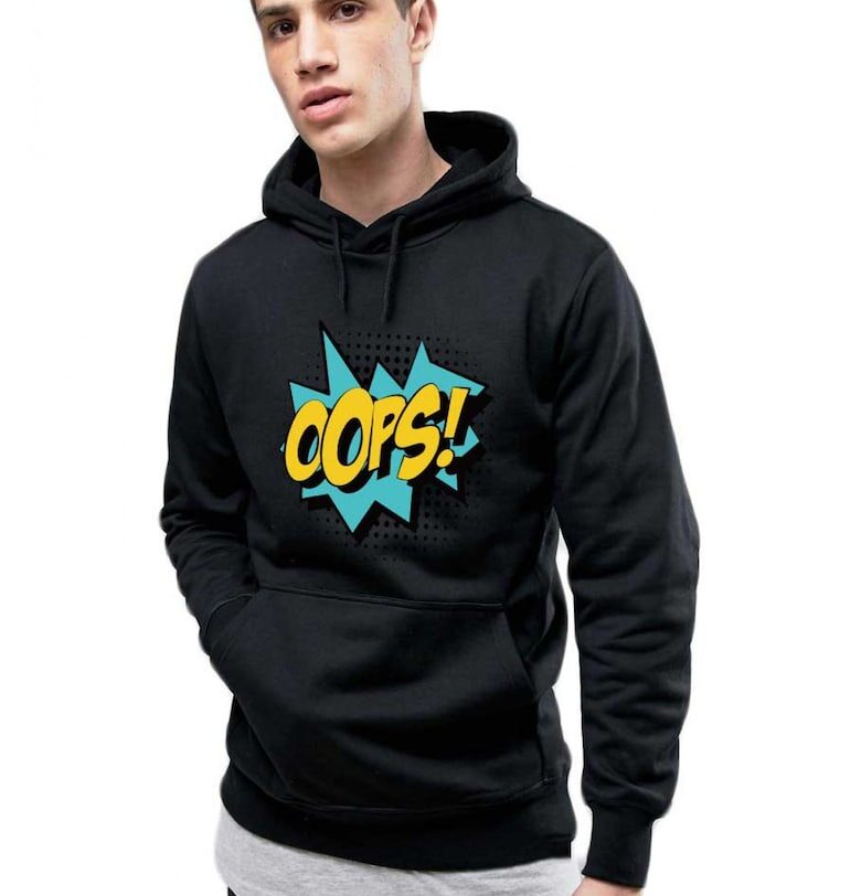 Черен мъжки суичър с качулка - Ами сега THEICONIC