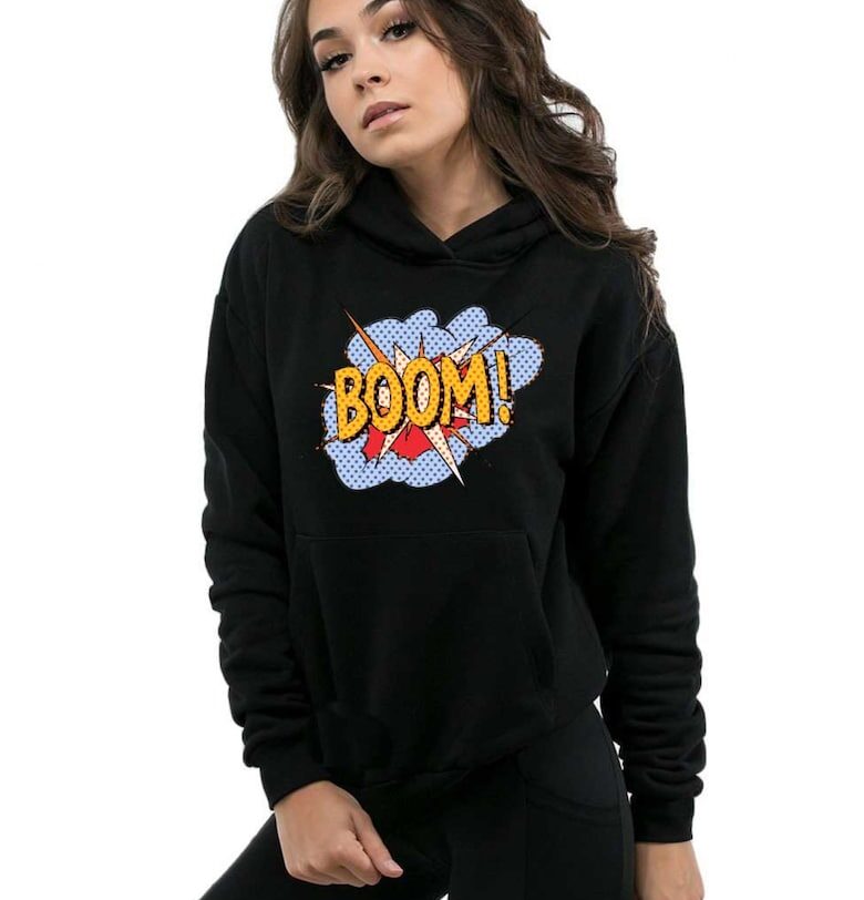 Черна дамска качулка - Boom THEICONIC