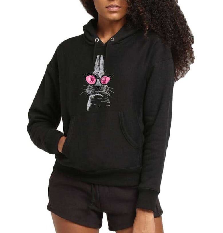 Черна дамска качулка - Bunny Fashion THEICONIC