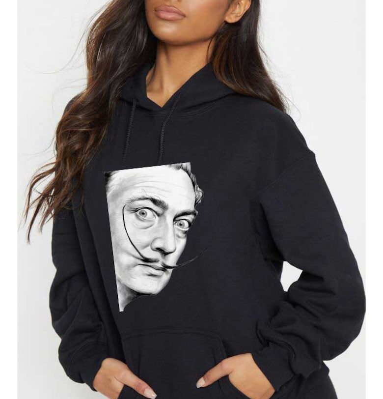 Черна дамска качулка - Dali - Portrait THEICONIC