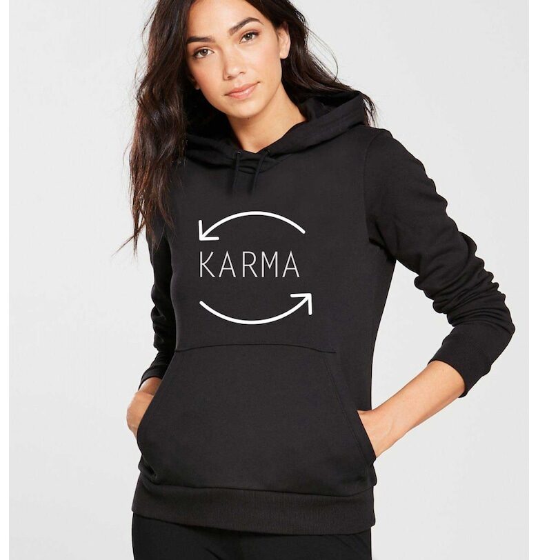 Черна дамска качулка - Karma THEICONIC