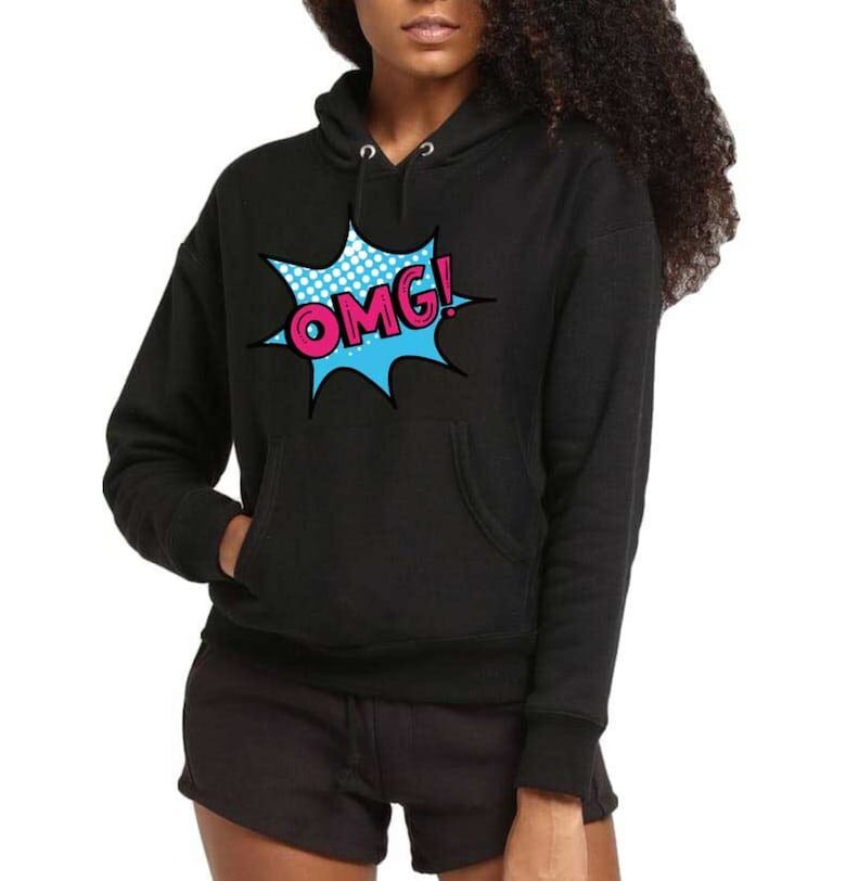 Черна дамска качулка - OMG THEICONIC