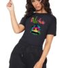Черна дамска тениска - Aloha Exotic THEICONIC